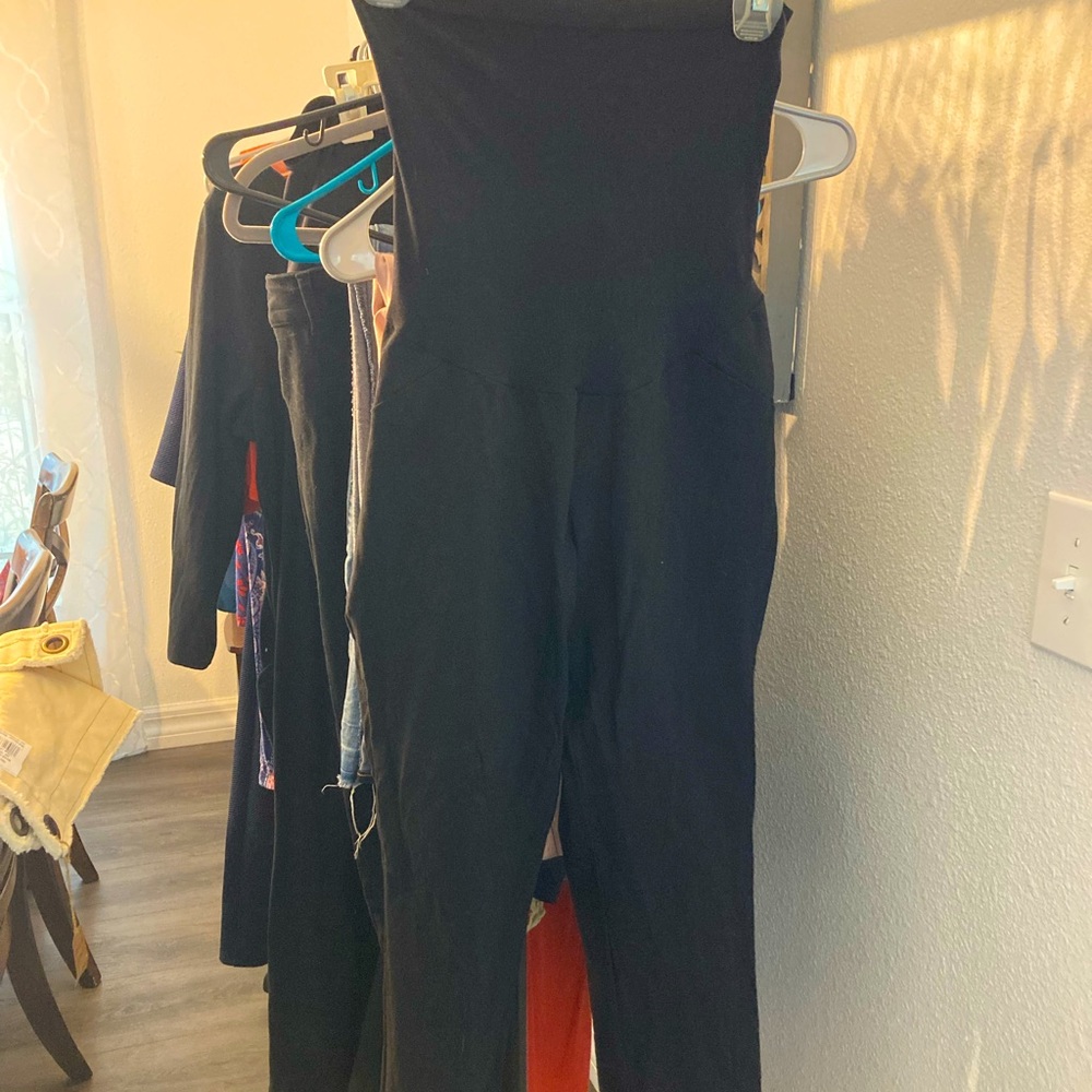 Black Motherhood Maternity full panel work pants - size Large